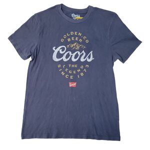Coors Navy - Licensed Men's Beverage Comfortable Lightweight Tagless Short Sleev